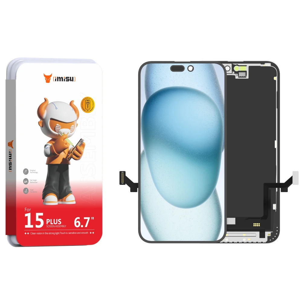 Display cu touchscreen iPhone 15 Plus Prime Incell cu rama cu diagnoză