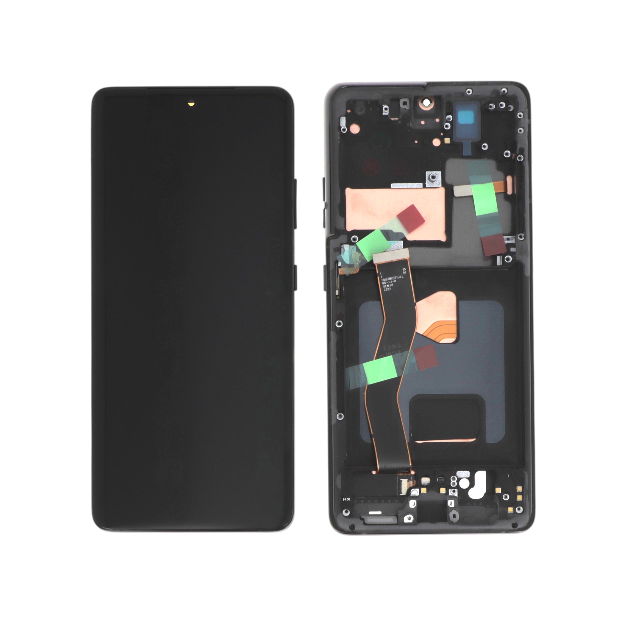 Display complet cu ramă Samsung Galaxy S21 Ultra 5G (SM-G998B) Soft OLED Negru