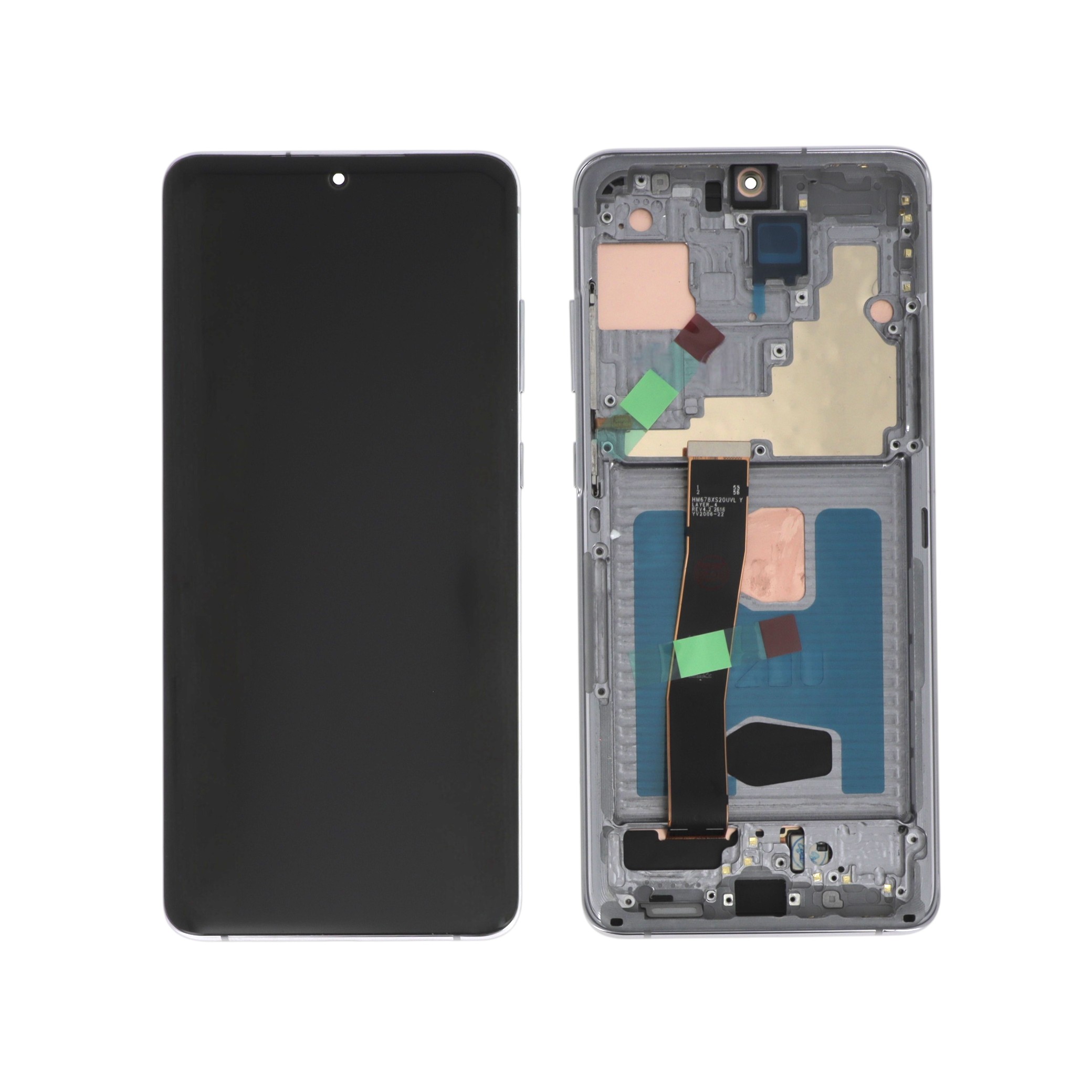 Display complet cu ramă Samsung Galaxy S20 Ultra 5G (SM-G988B) Soft OLED Gri