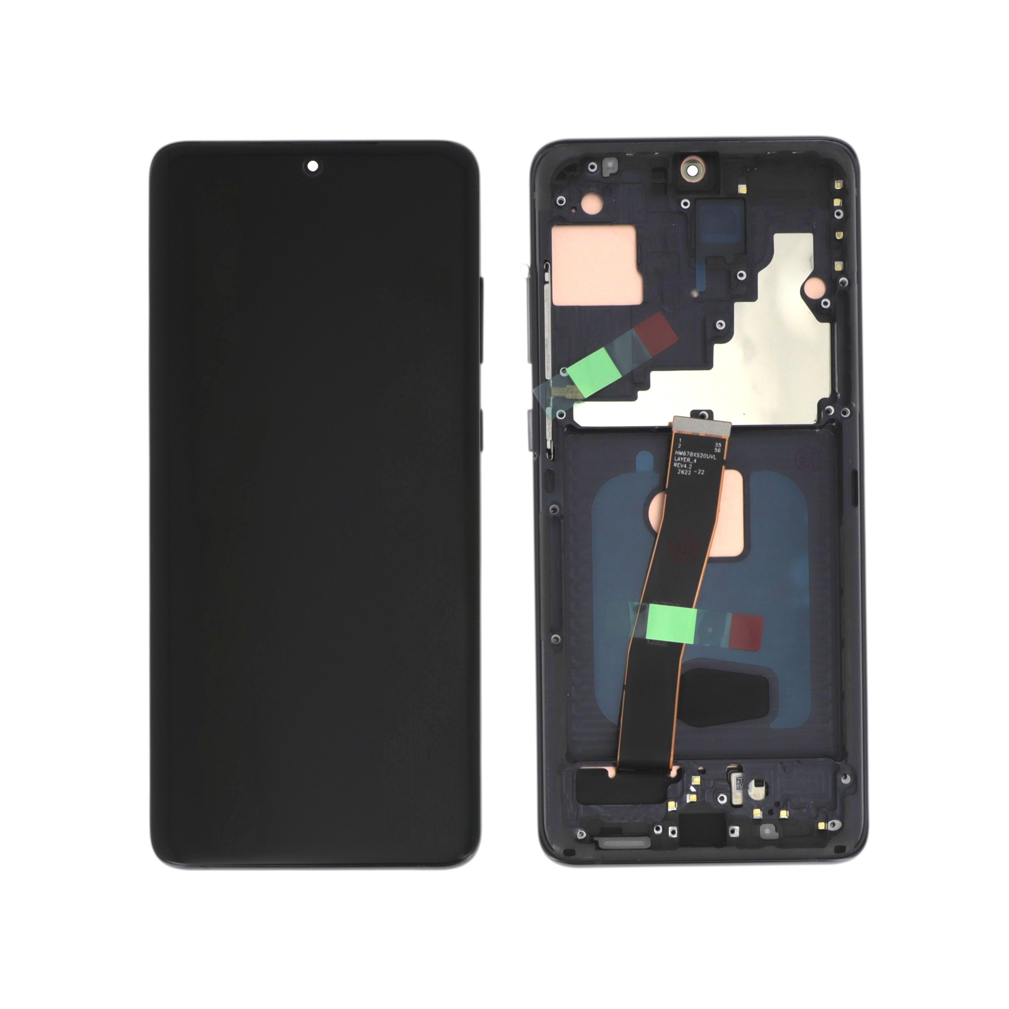 Display complet cu ramă Samsung Galaxy S20 Ultra 5G (SM-G988B) Soft OLED Negru