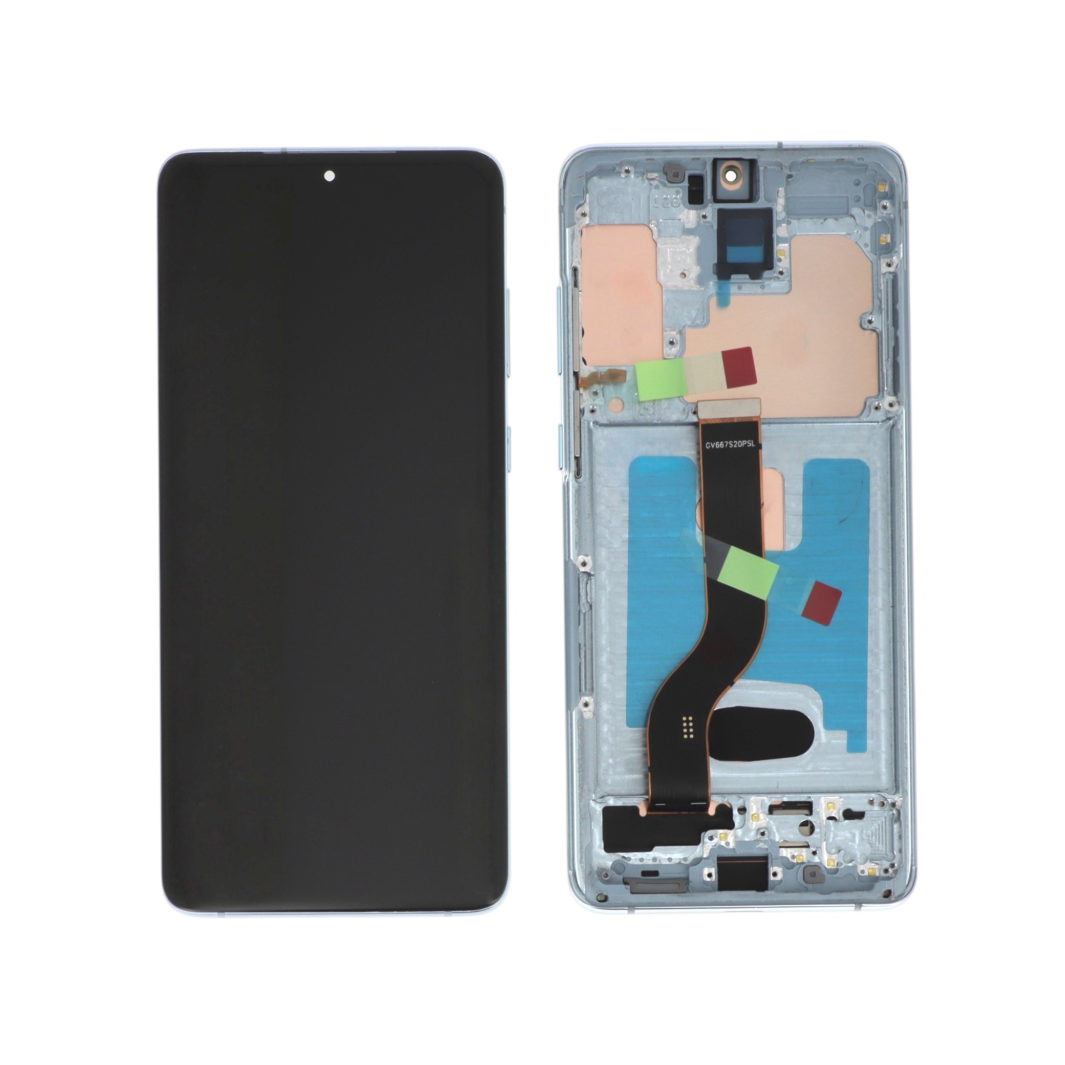 Display complet cu ramă Samsung Galaxy S20+ (G985F/G986B) Soft OLED Albastru