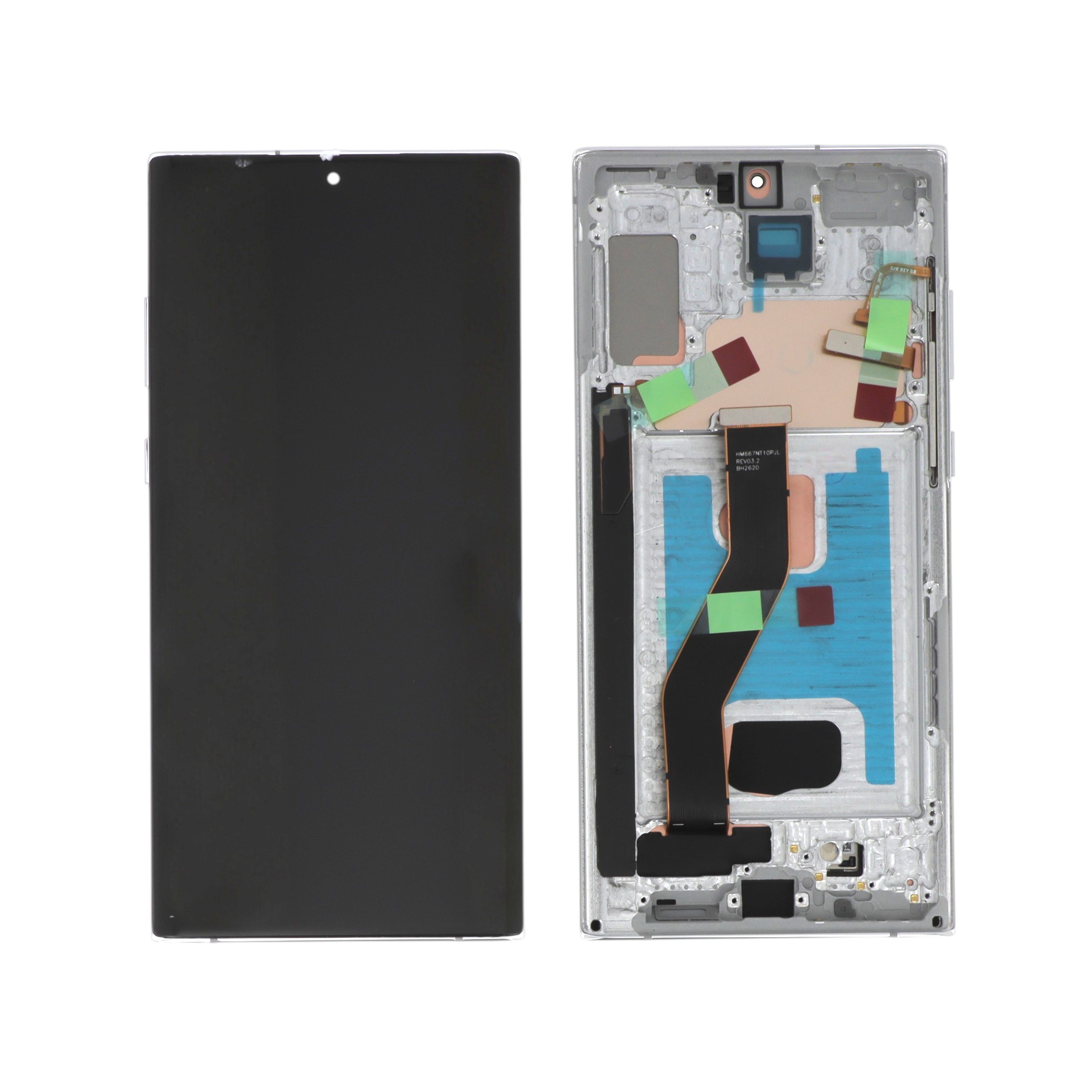 Display complet cu ramă Samsung Galaxy Note 10+ Soft OLED Silver