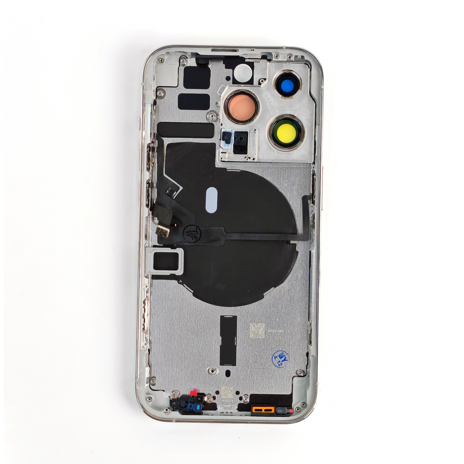 Carcasă completă cu Capac spate iPhone 14 Pro, cu SIM Tray si flex, Reconditionat Top Quality, Silver