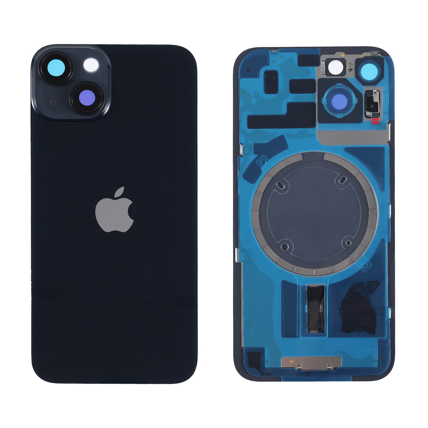 Capac spate sticla iPhone 14 cu magnet, fara NFC, Midnight