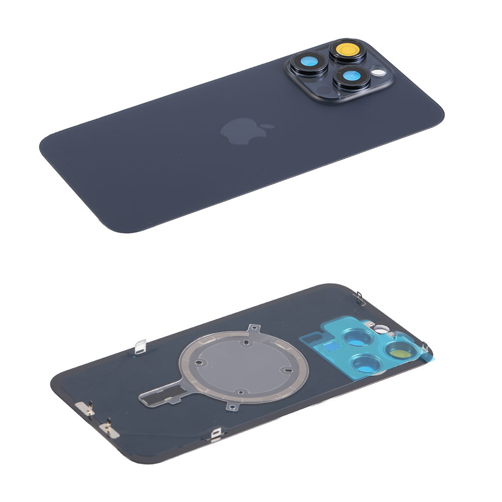 Capac spate sticla iPhone 15 Pro cu magnet fara NFC Black Titanium