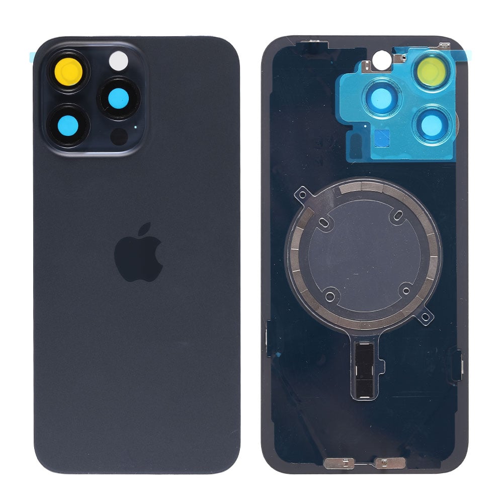 Capac spate sticla iPhone 15 Pro cu magnet fara NFC Black Titanium