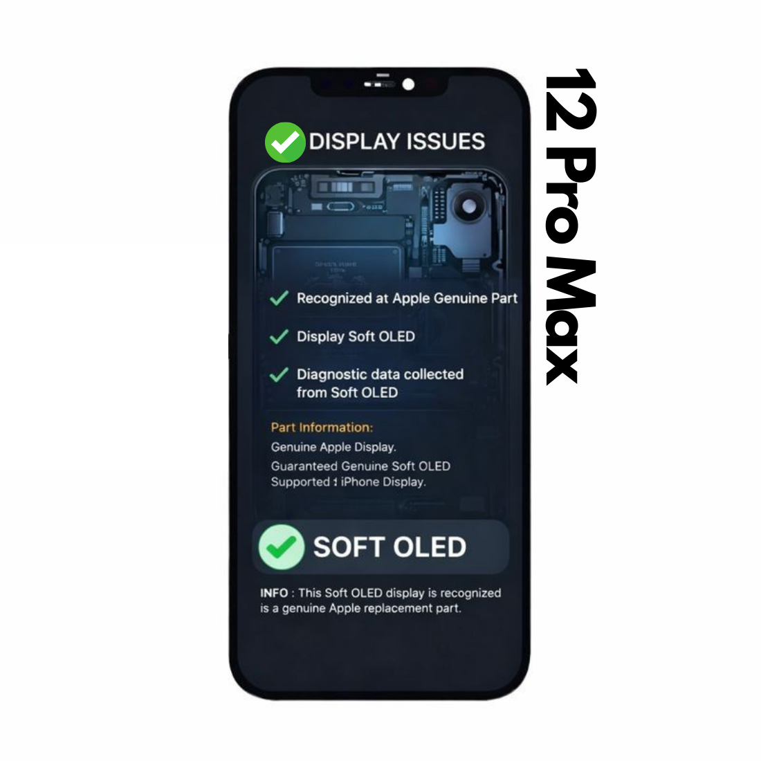 Display complet iPhone 12 Pro Max Soft OLED Prime cu diagnoză
