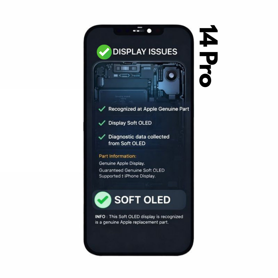 Display Soft OLED Diagnostic 120Hz iPhone 14 Pro