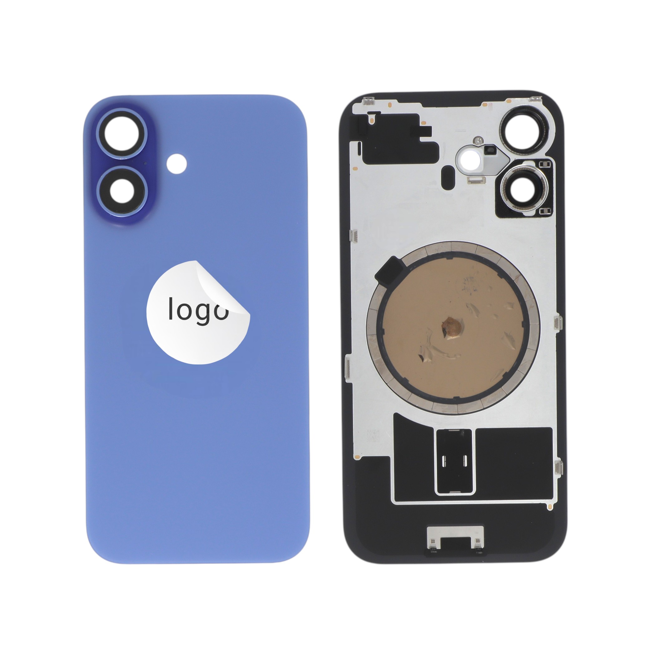 Capac spate Ultramarine iPhone 16 OEM Pulled Grade C cu inel MagSafe