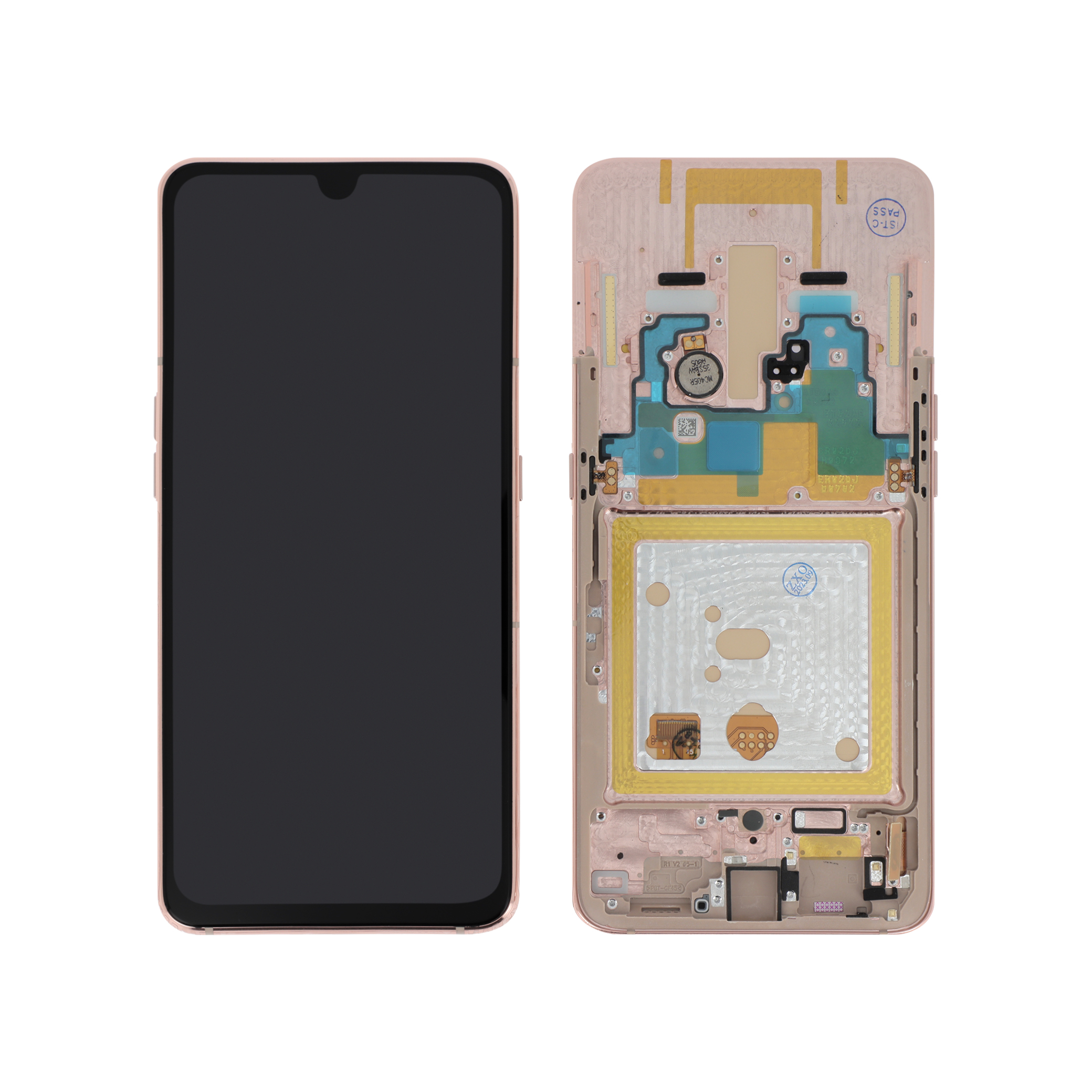 Display complet OLED Gold cu ramă Samsung Galaxy A80 (A805F), Compatibil