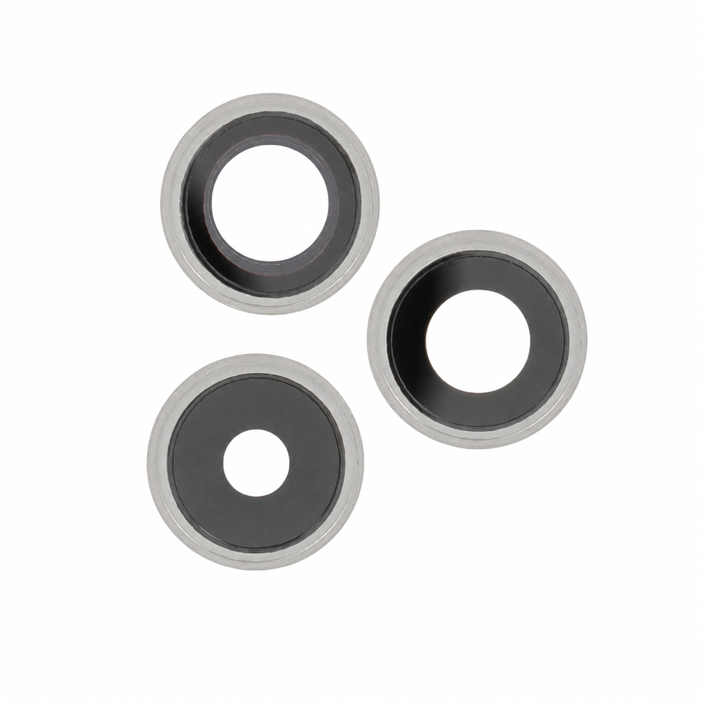 Geam Cameră Complet Silver pentru iPhone 14 Pro / 14 Pro Max (set 3 buc) Reconditionat