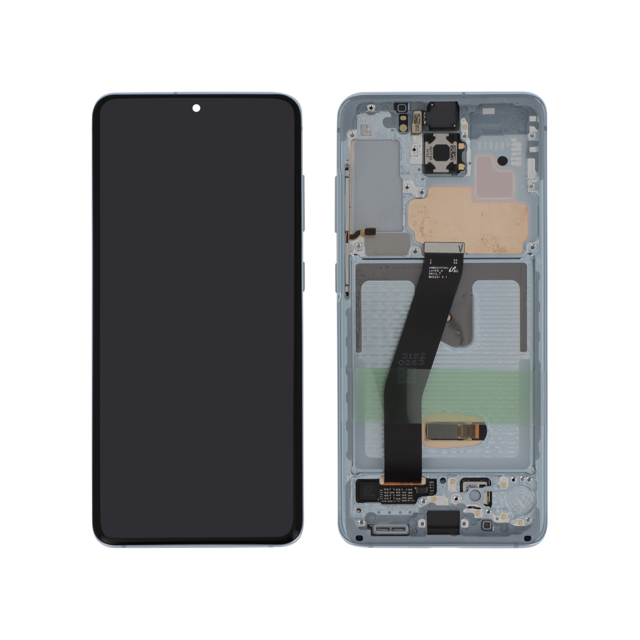 Display complet Samsung Galaxy S20 / S20 5G Blue cu cameră, Service Pack