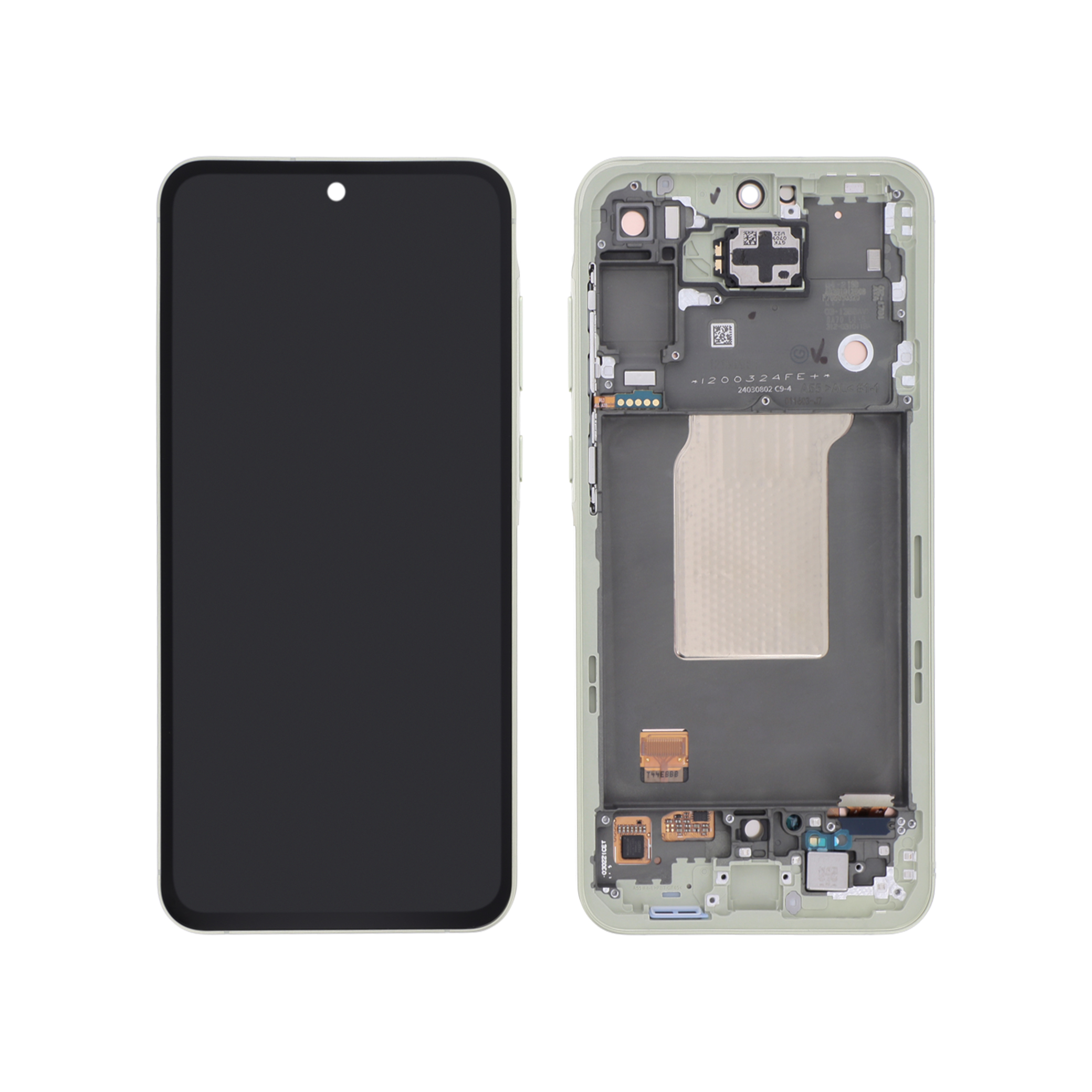 Display complet cu ramă Samsung Galaxy A55 5G A556B Lime Service Pack PA