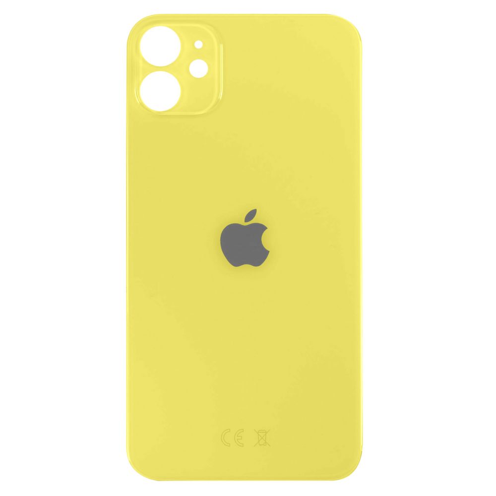 Sticla spate iPhone 11 Big Hole Yellow