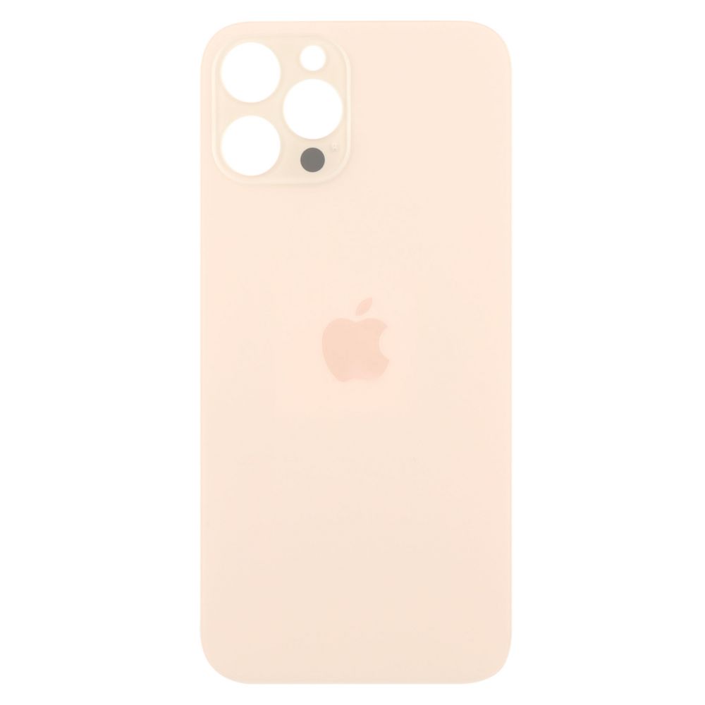 Sticla spate compatibil cu iPhone 12 Pro, Gold, Big Hole