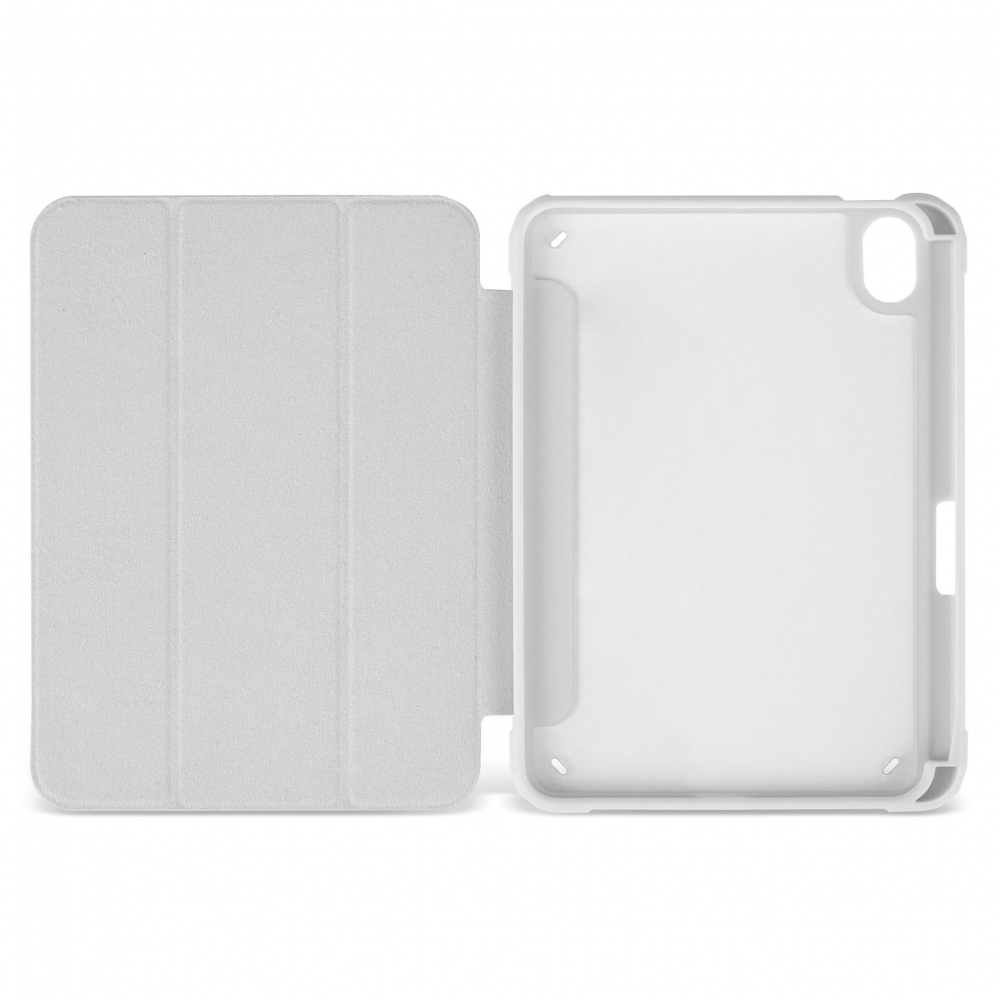 Husă magnetică cu spate acrilic, colțuri întărite și suport Stylus iPad mini 6, Gri