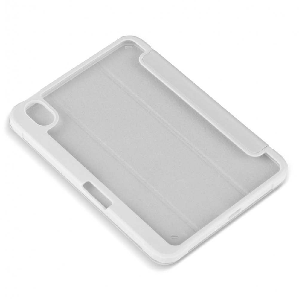 Husă magnetică cu spate acrilic, colțuri întărite și suport Stylus iPad mini 6, Gri