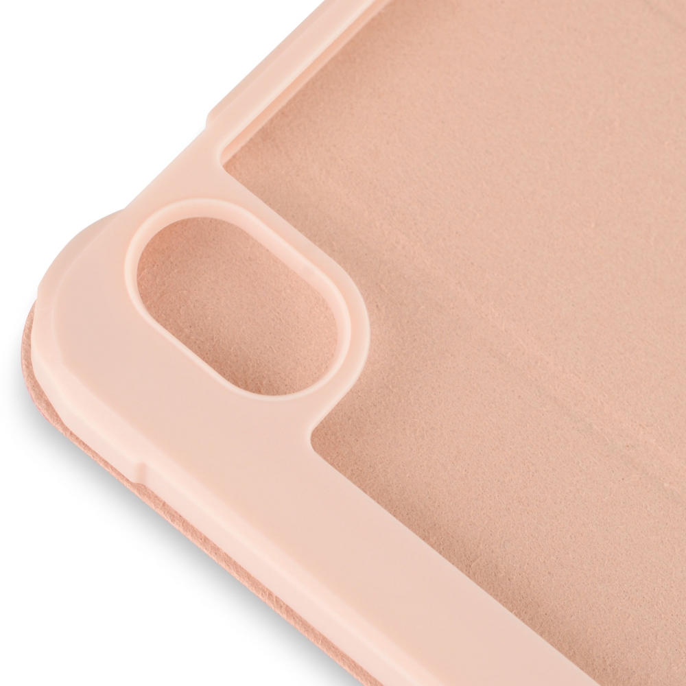 Husă magnetică cu spate acrilic, colțuri întărite și suport Stylus iPad mini 6, Roz