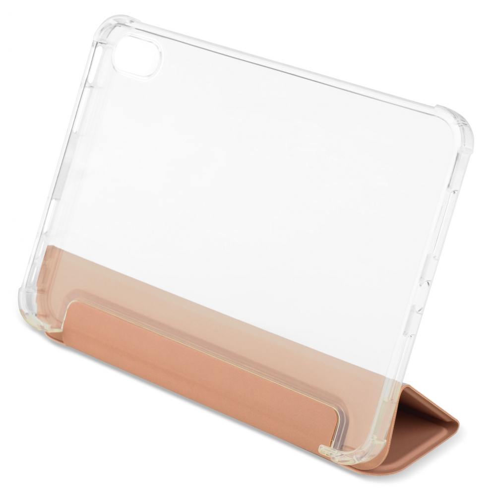 Husă magnetică cu spate transparent și colțuri întărite iPad Mini 6, Rose Gold