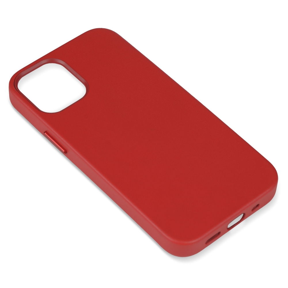 Husa de protectie MagSafe din piele compatibila cu iPhone 12 mini Rosu