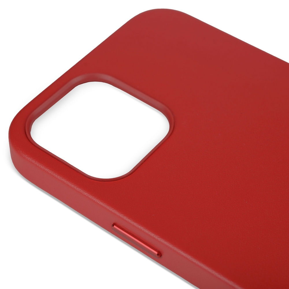 Husă protecție MagSafe din piele iPhone 12 Pro Max - Roșu