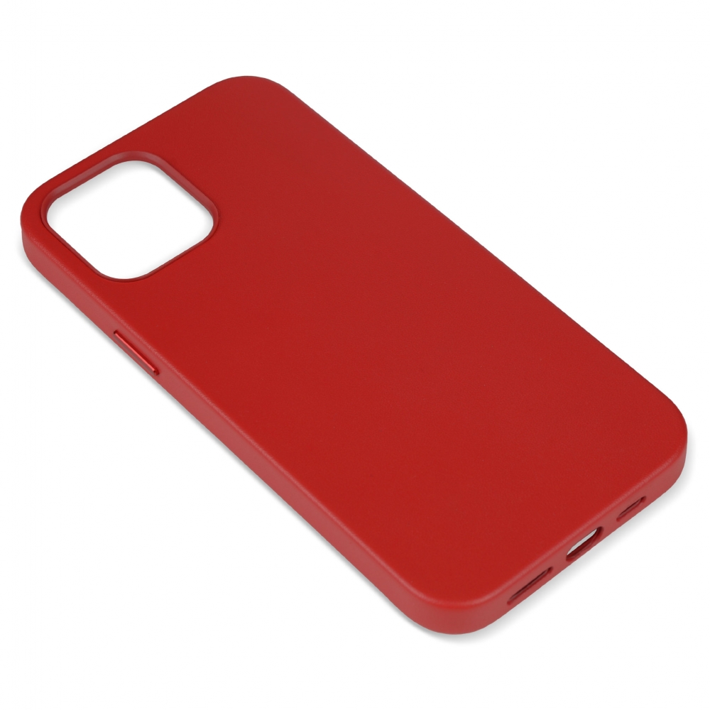 Husă protecție MagSafe din piele iPhone 12 Pro Max - Roșu