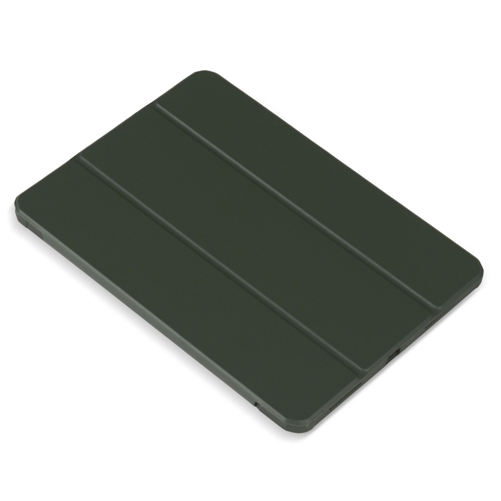 Husă magnetică cu spate acrilic, colțuri întărite și suport Stylus iPad Air 4 10.9, Army Green