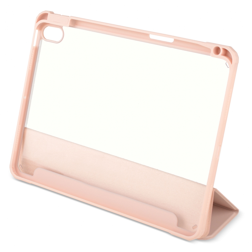 Husa magnetica cu spate acrilic, colturi intarite si suport Stylus iPad Air 4 10.9 Roz