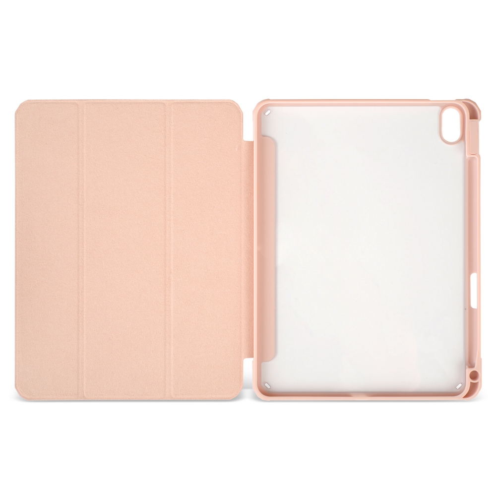Husa magnetica cu spate acrilic, colturi intarite si suport Stylus iPad Air 4 10.9 Roz