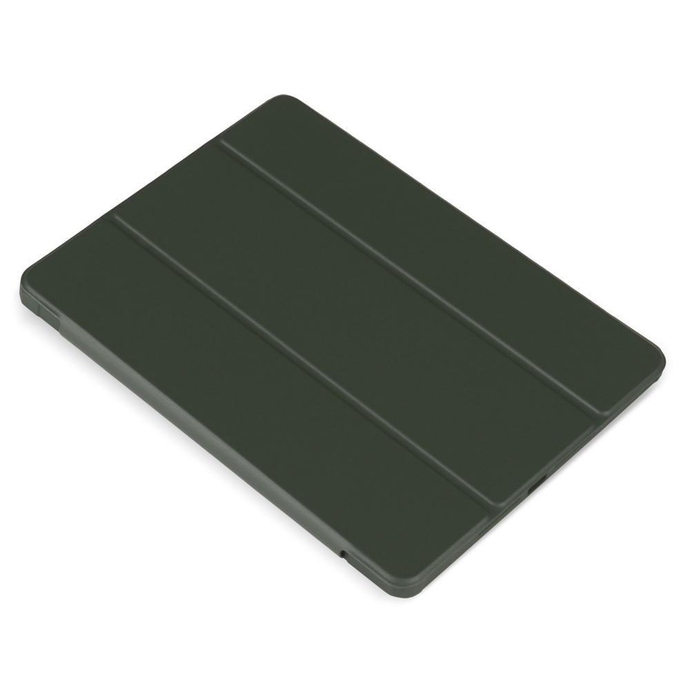 Husă magnetică cu spate acrilic, colțuri întărite și suport Stylus iPad Pro 11 2020, Army Green