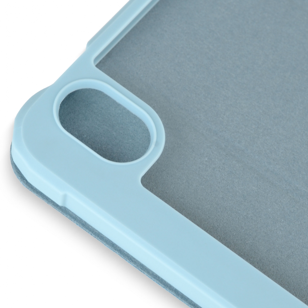 Husă magnetică cu spate acrilic, colțuri întărite și suport Stylus iPad mini 6, Haze Blue