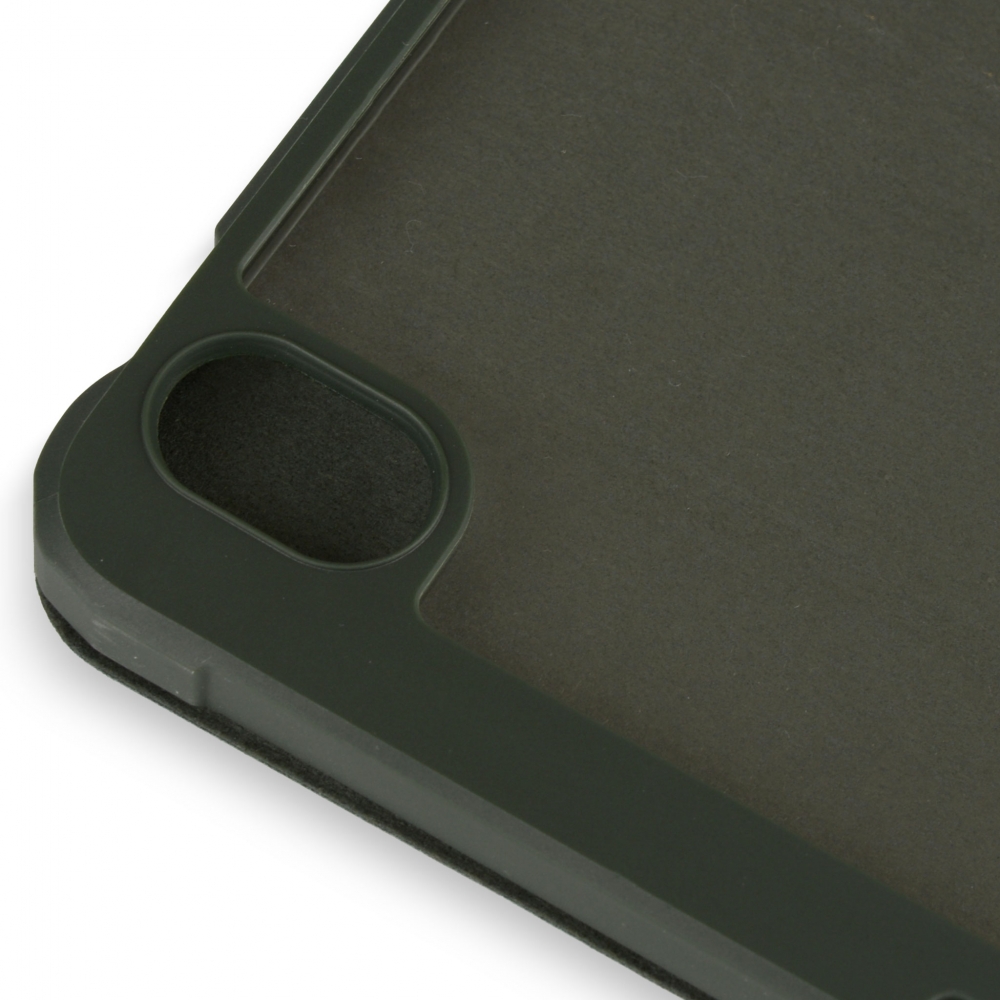 Husă magnetică cu spate acrilic, colțuri întărite și suport Stylus iPad mini 6, Army Green