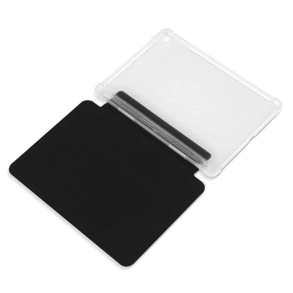 Husă Flip Magnetică cu spate transparent și suport Stylus Stylus iPad Mini 5 - Negru