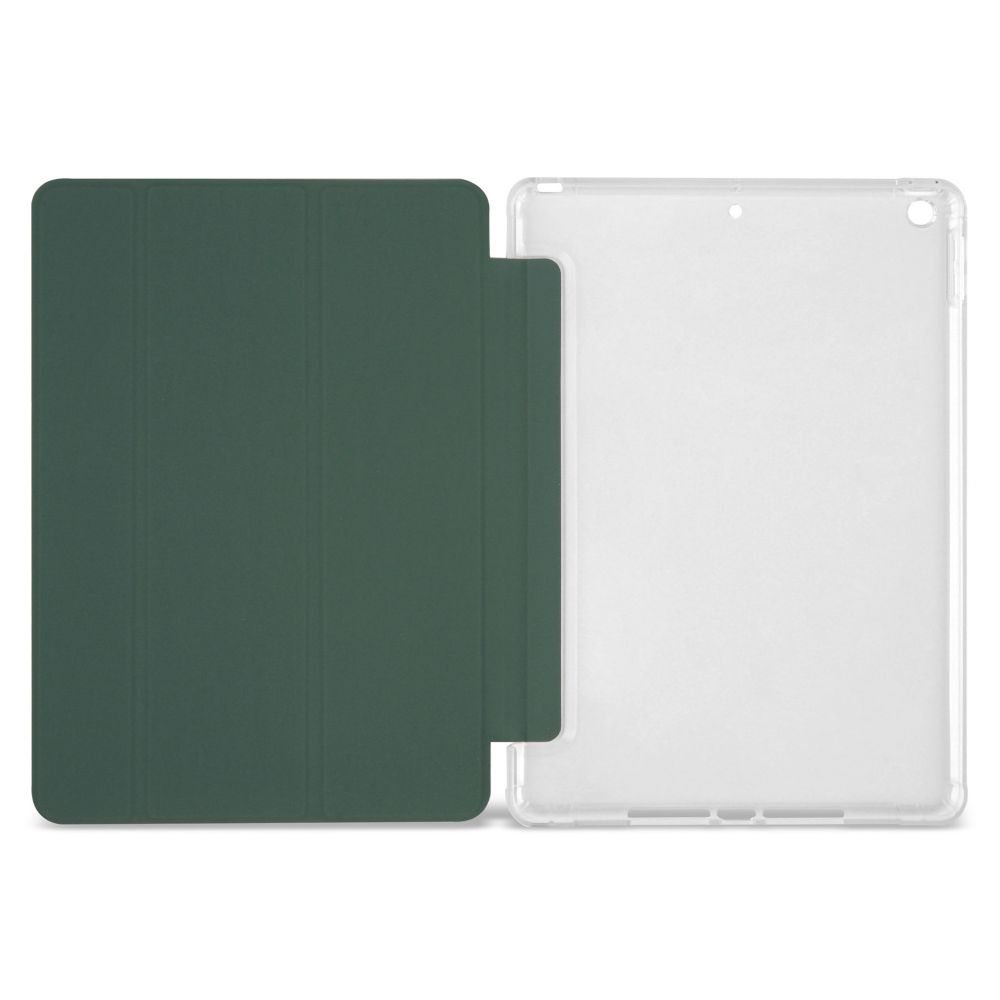 Husă magnetică cu spate transparent și colțuri întărite iPad 7 / 8 10.2 inch - Dark Green