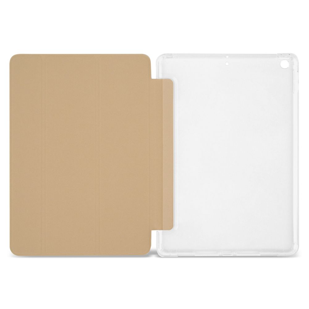 Husă magnetică cu spate transparent și colțuri întărite iPad 7 / 8 10.2 inch, Auriu
