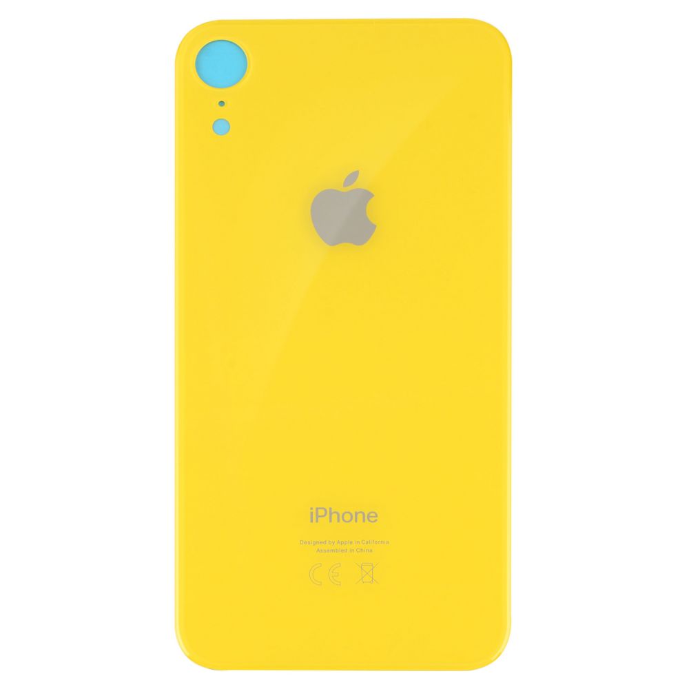 Sticla spate iPhone XR Yellow Big Hole