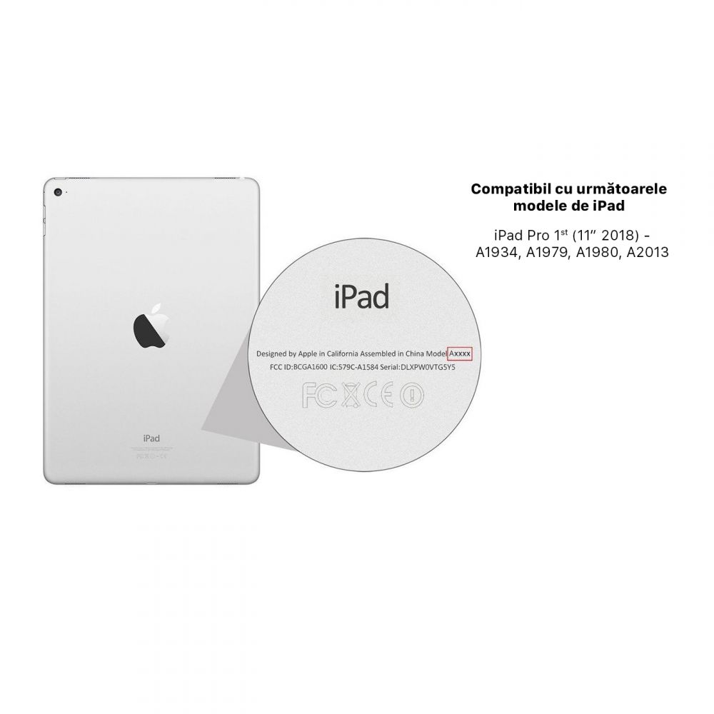Husă Flip Magnetică fără ramă iPad Pro 11 inch (2018) - Auriu