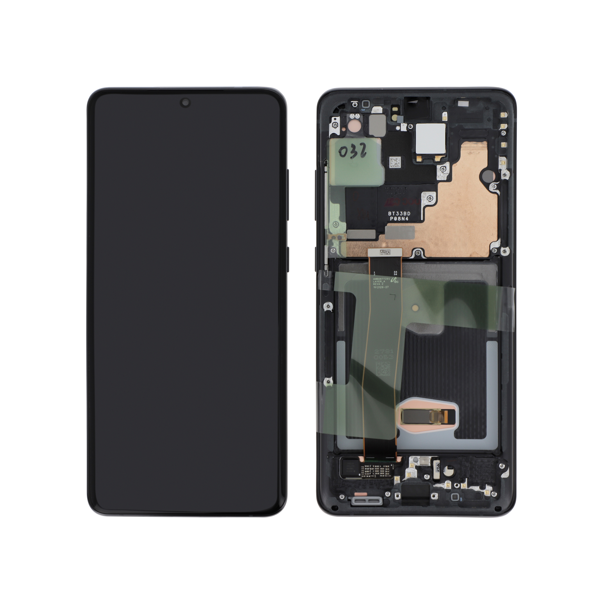 Display complet Samsung Galaxy S20 Ultra 5G (G988B) Negru, fara Cameră, Service Pack