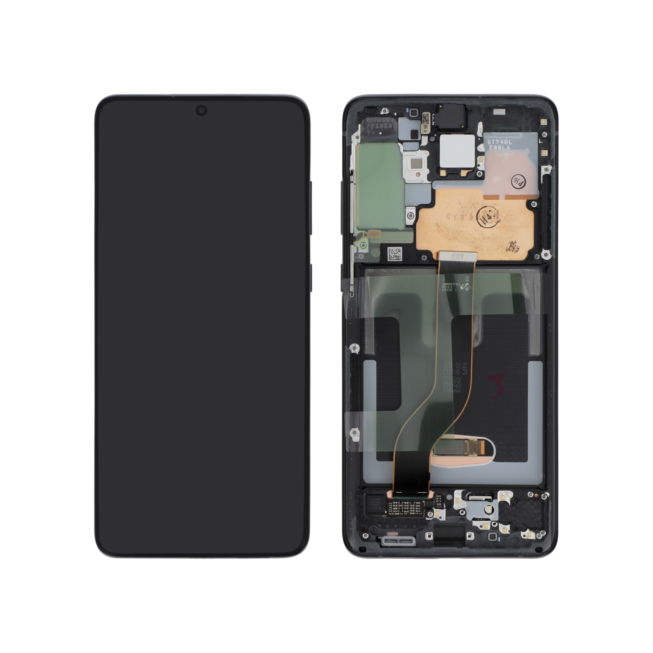 Display complet Samsung Galaxy S20+ / S20+ 5G Black (G985F/G986B) fara Cameră, Service Pack