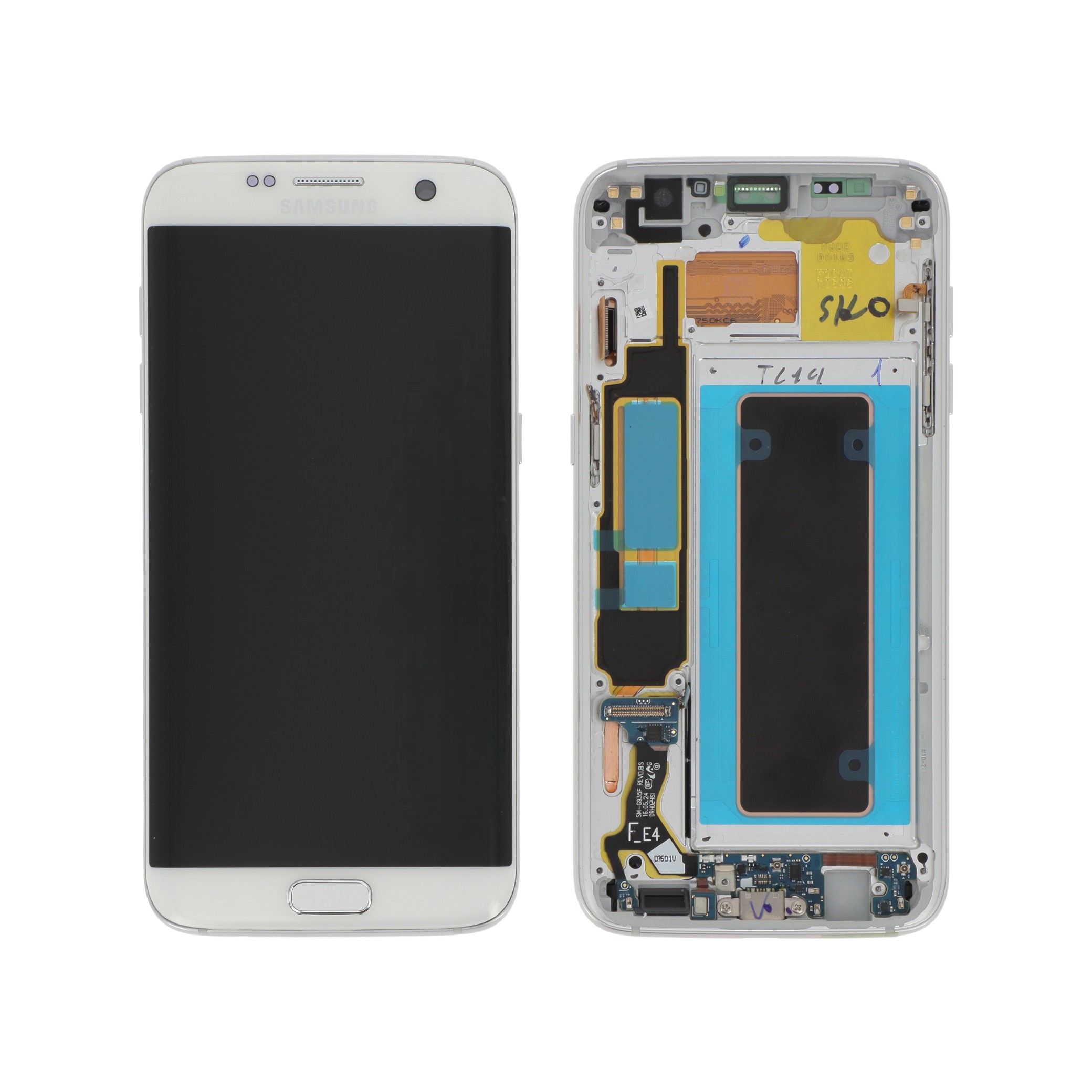 Display complet cu ramă Samsung Galaxy S7 Edge (G935F) Alb Service Pack