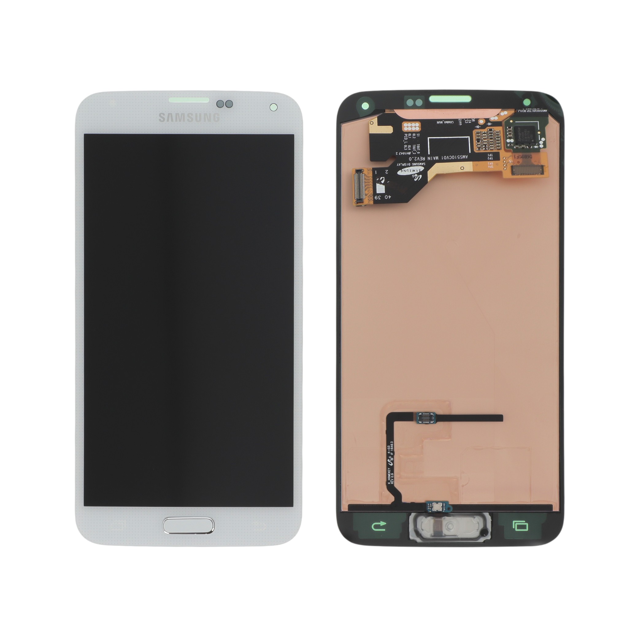 Display complet cu ramă Samsung Galaxy S5 G900F/G901F Alb Service Pack