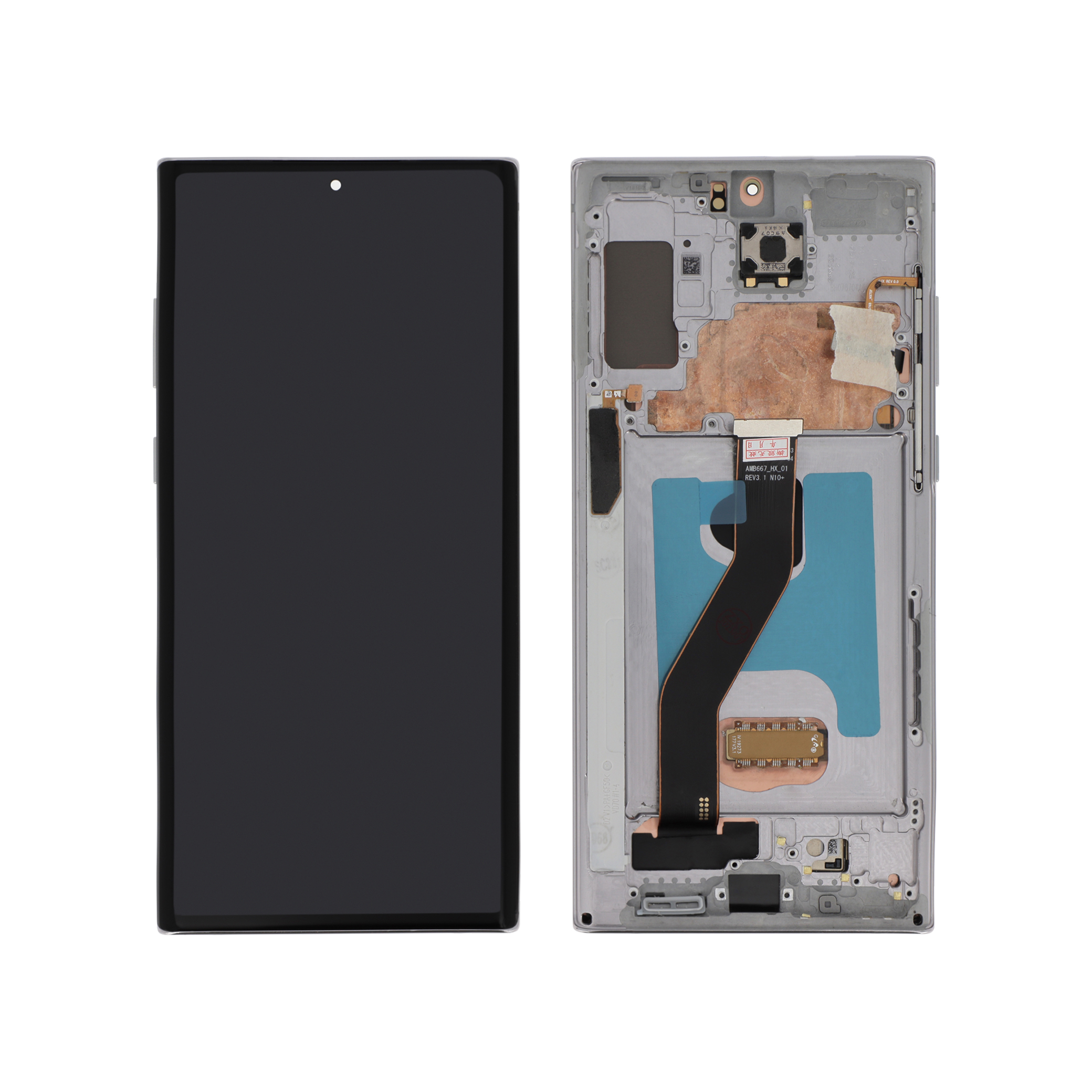 Display complet OLED cu ramă Silver Samsung Galaxy Note 10+ / Note 10+ 5G (N975F/N976B) Compatibil