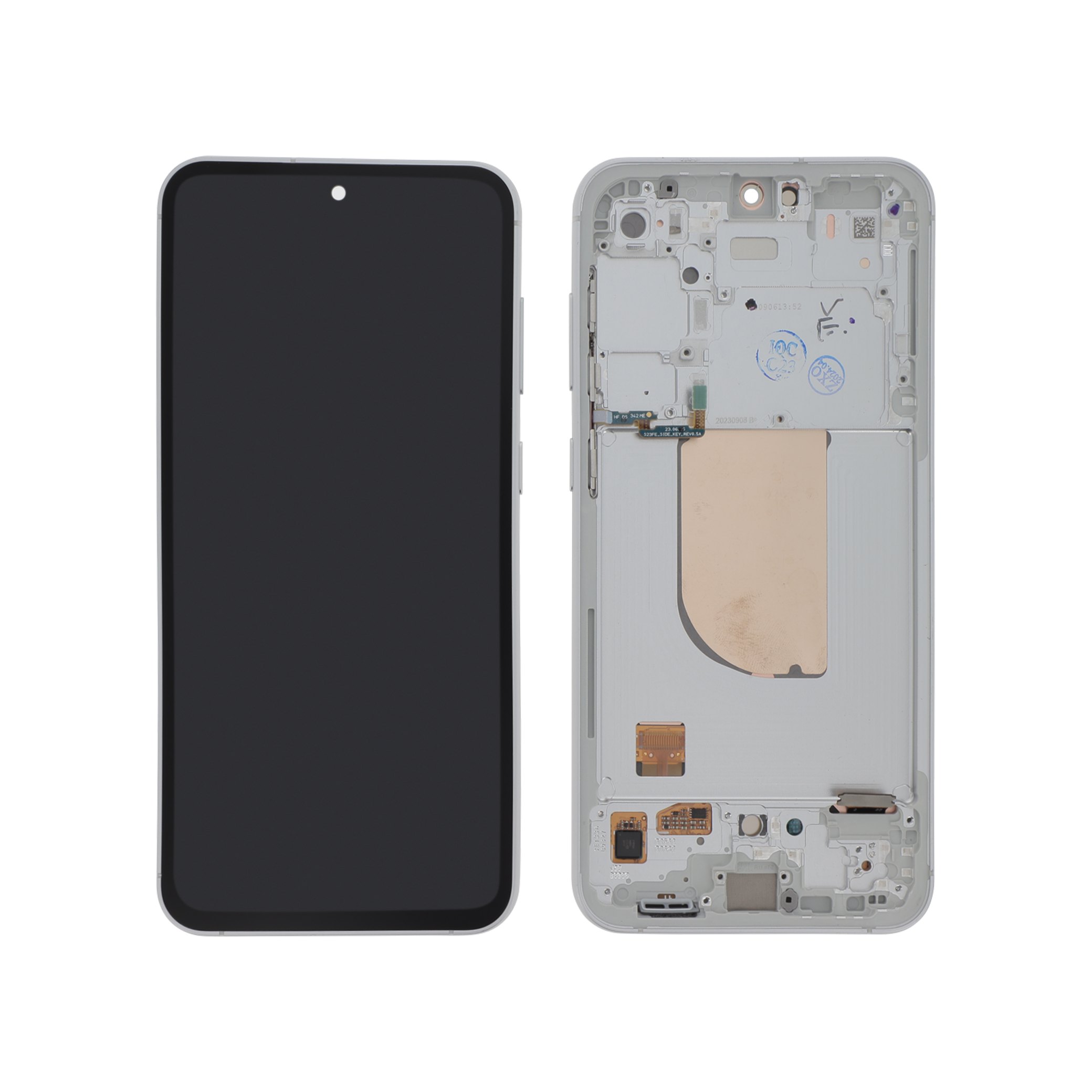 Display complet Reconditionat Samsung Galaxy S23 FE (S711B) Alb cu ramă