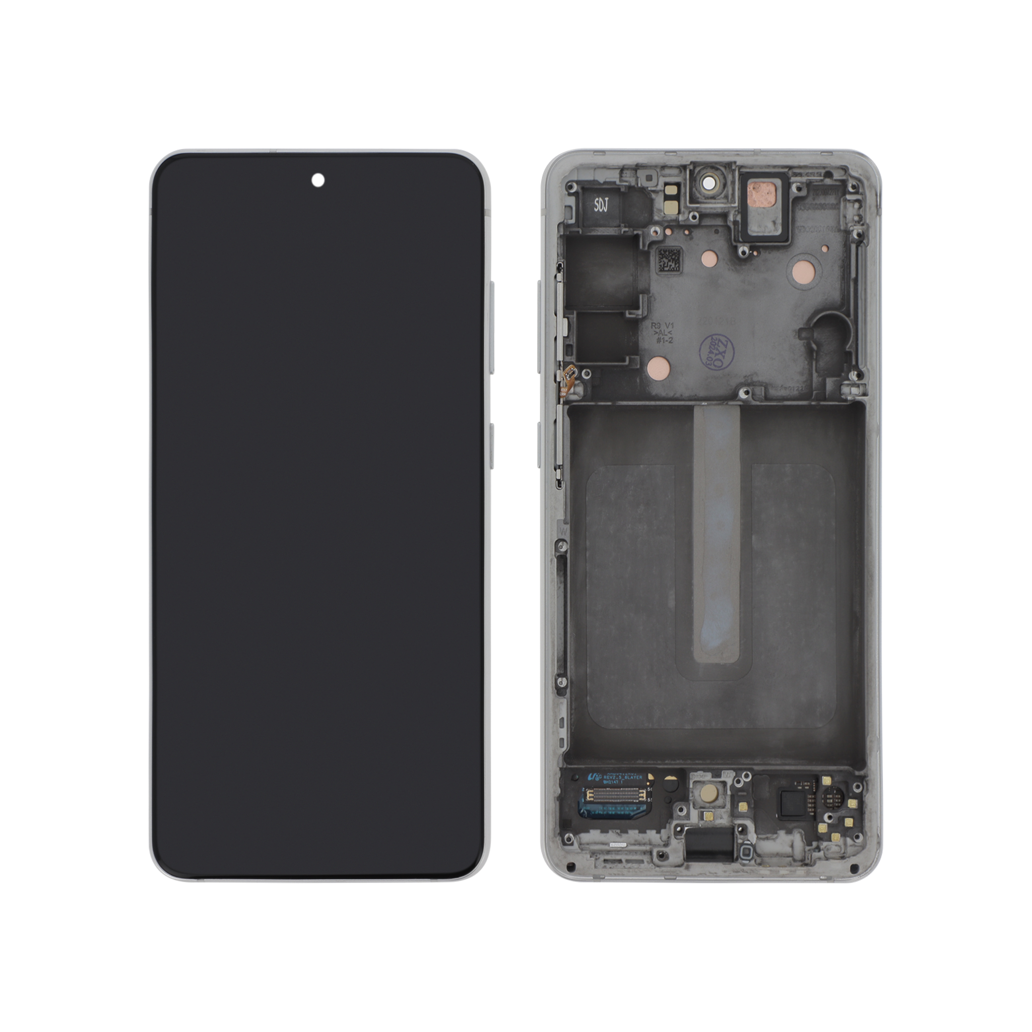 Display complet Reconditionat Samsung Galaxy S21 FE 5G G990B alb cu ramă