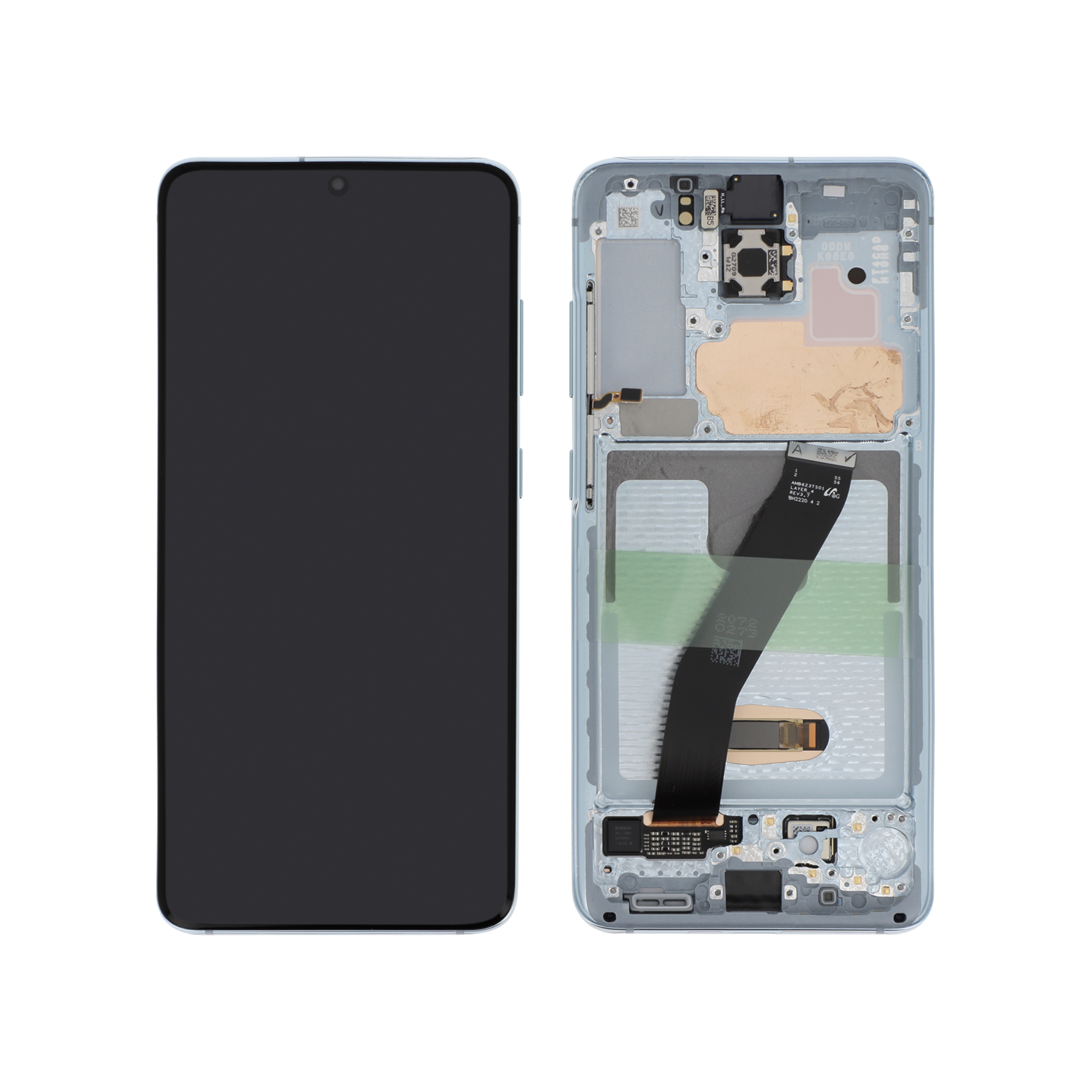Display Assembly Samsung Galaxy S20 / S20 5G (G980F/G981B) Albastru, fara Cameră, Service Pack