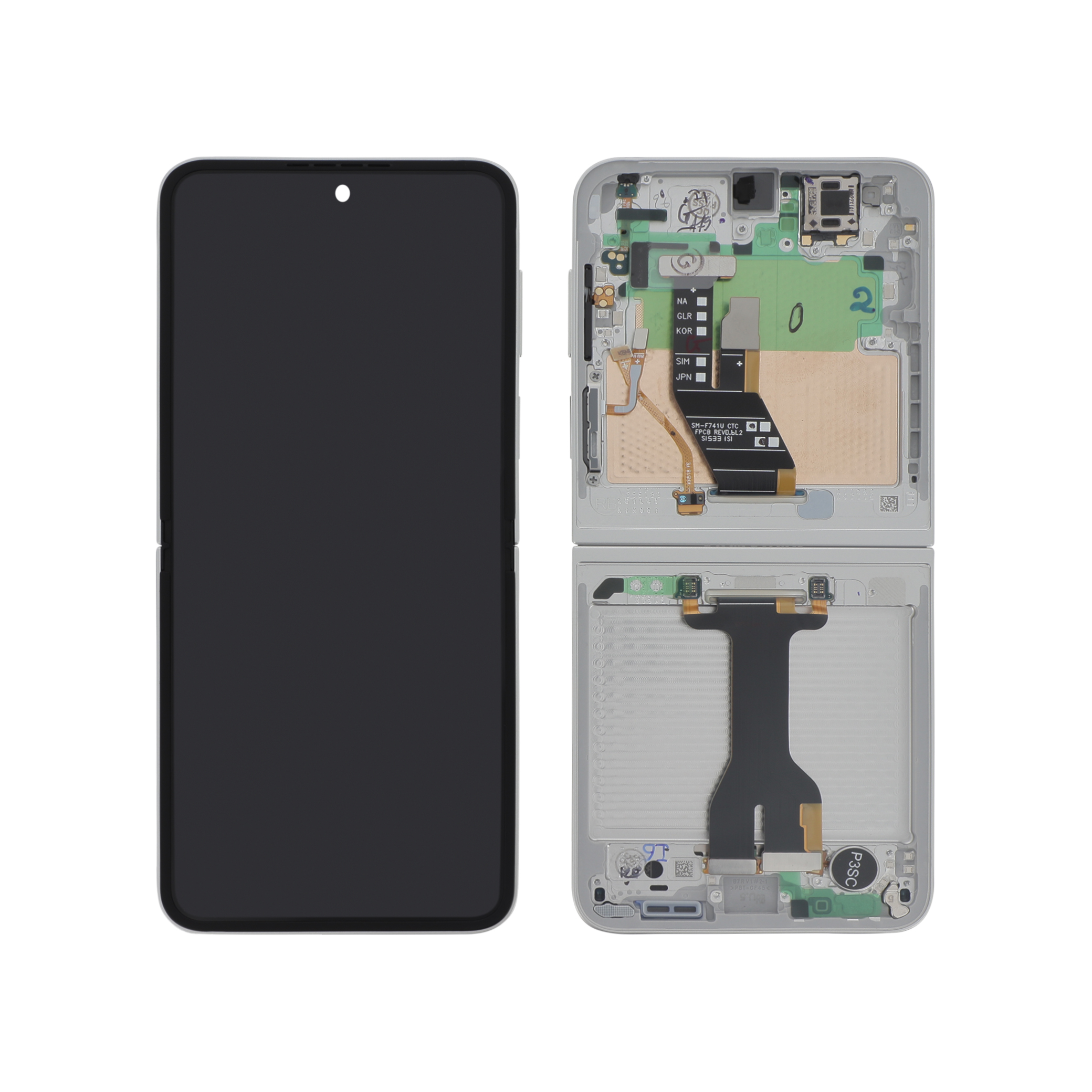 Display complet Samsung Galaxy Z Flip7 FE (F761B) Alb Service Pack