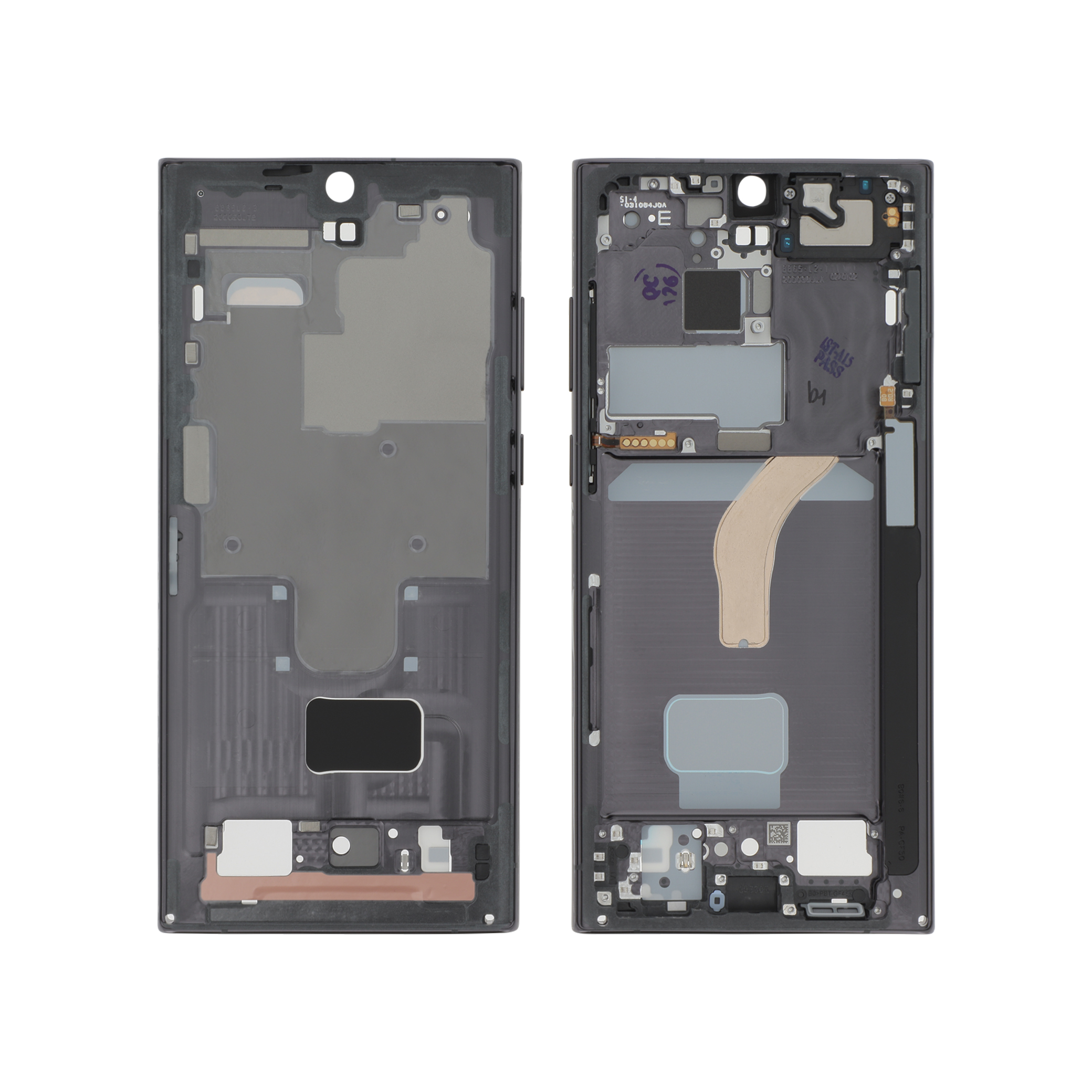 Midframe Black Samsung Galaxy S22 Ultra (S908B) Service Pack
