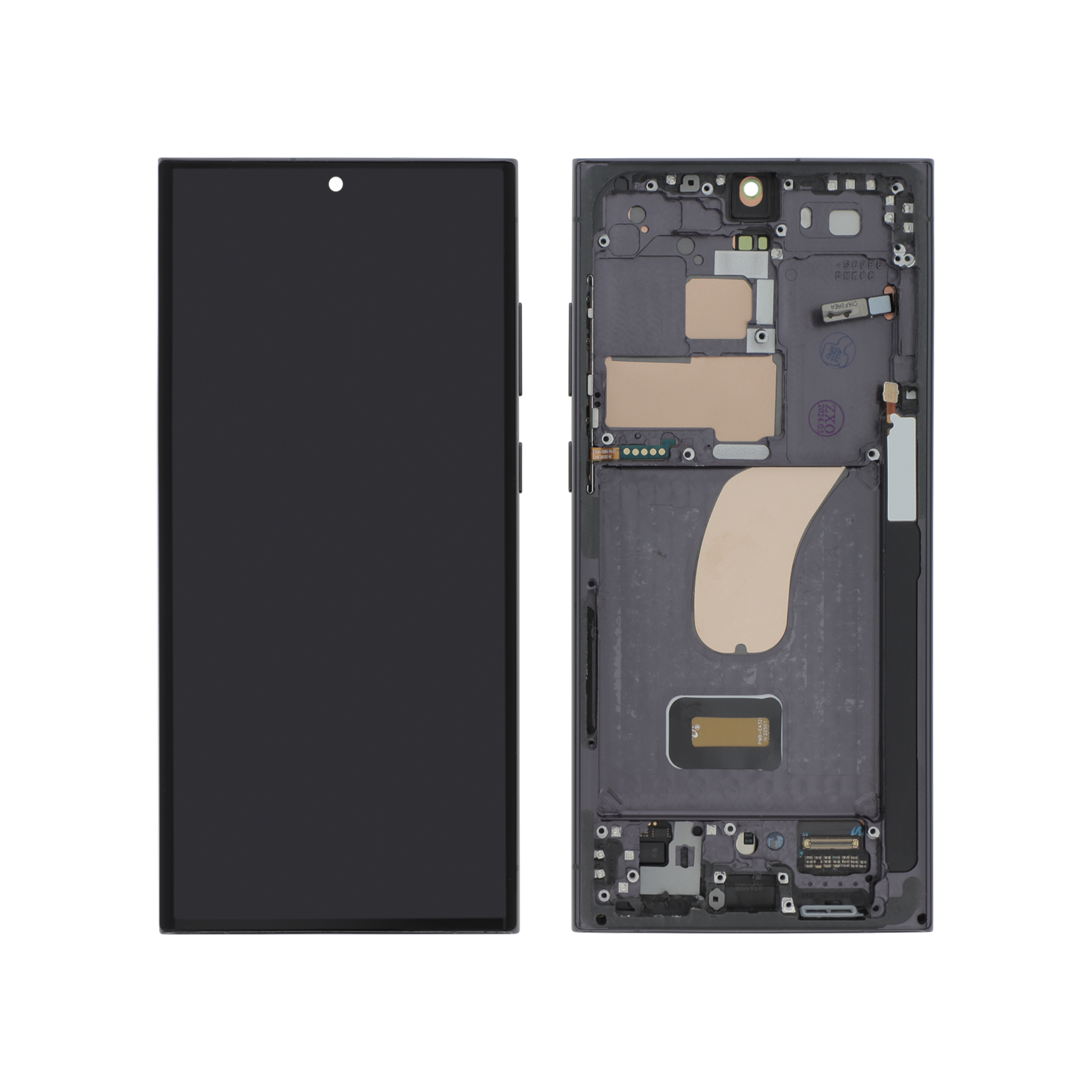 Display complet Samsung Galaxy S23 Ultra (S918B) Black cu ramă Reconditionat