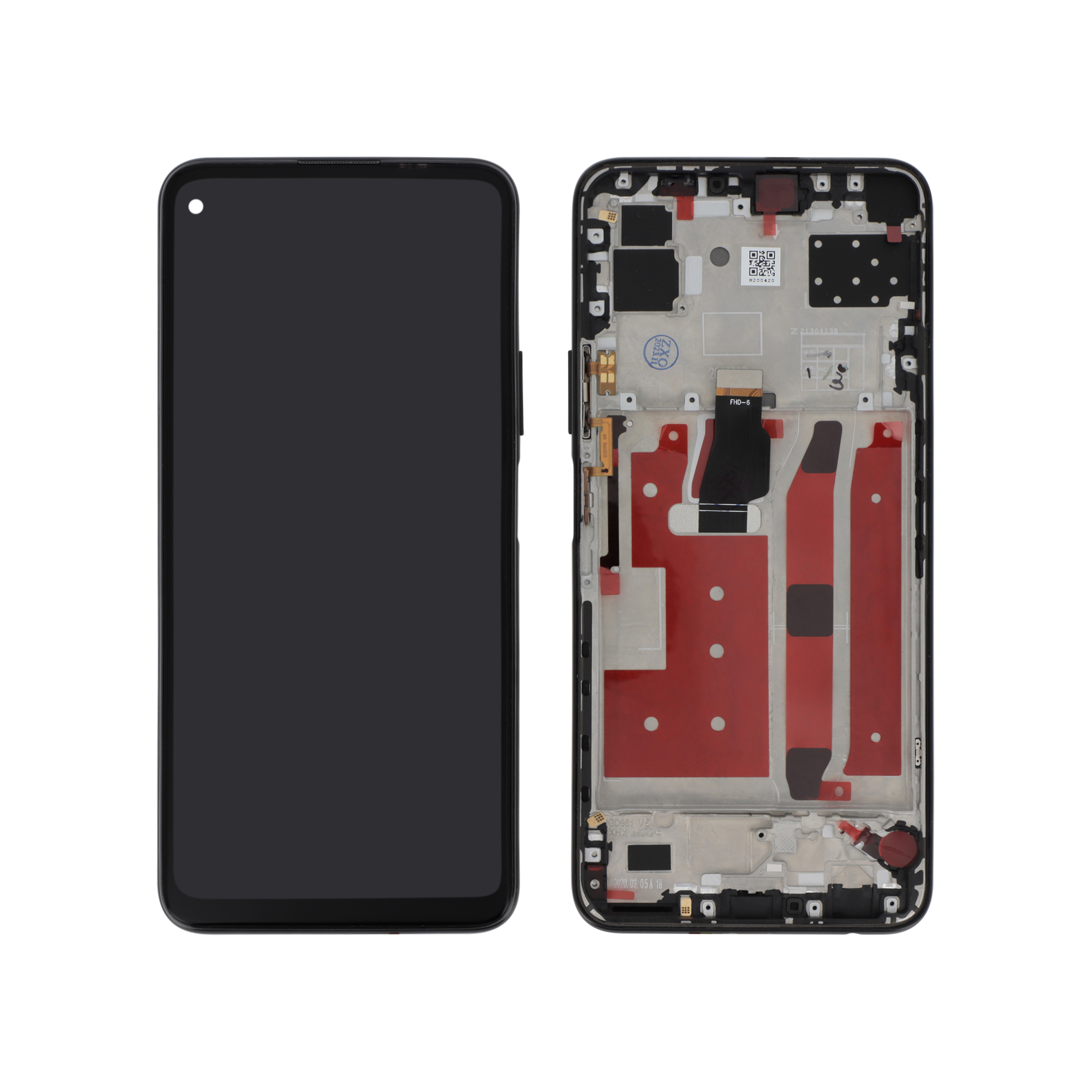 Display complet cu ramă Huawei P40 Lite 5G Negru Compatibil