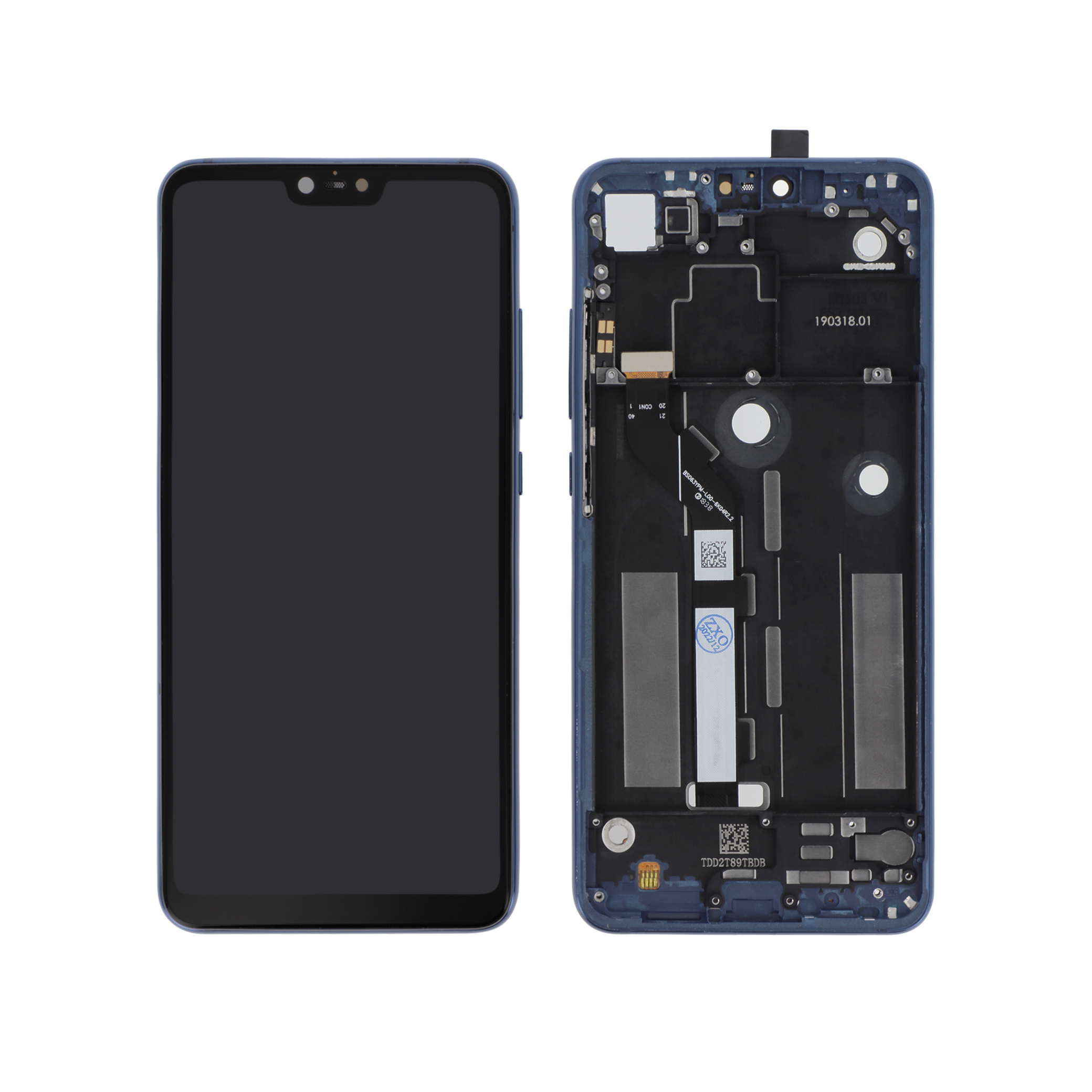 Display complet cu ramă Xiaomi Mi 8 Lite Albastru Compatibil